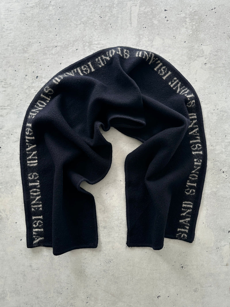 90's Stone Island Spell Out Chunky Wool Scarf (One Size)