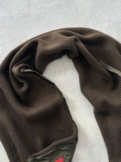 00's Prada Sport Reversible Chunky Wool Knit Nylon Scarf (One Size)