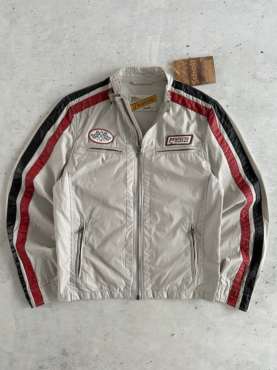 Brand New Schott NYC Perfecto Zip Up Racing Jacket (M) – Smooth Cactus
