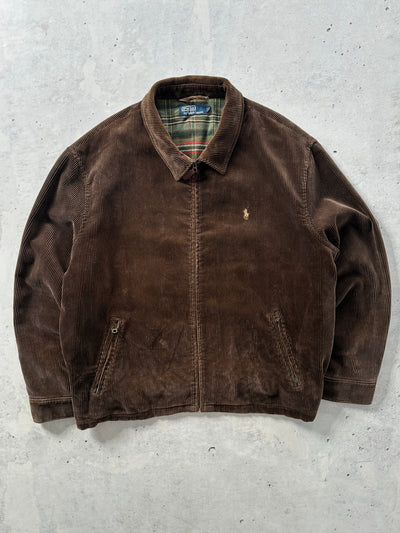Vintage Ralph Lauren chunky Corduroy Zip Up Harrington Jacket (XXL)