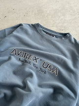 Vintage Avirex Embroidered Spell Out Heavyweight Crewneck Sweatshirt (XL)