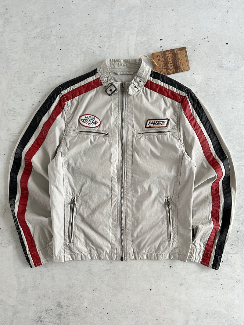 Brand New Schott NYC Perfecto Zip Up Racing Jacket (M)