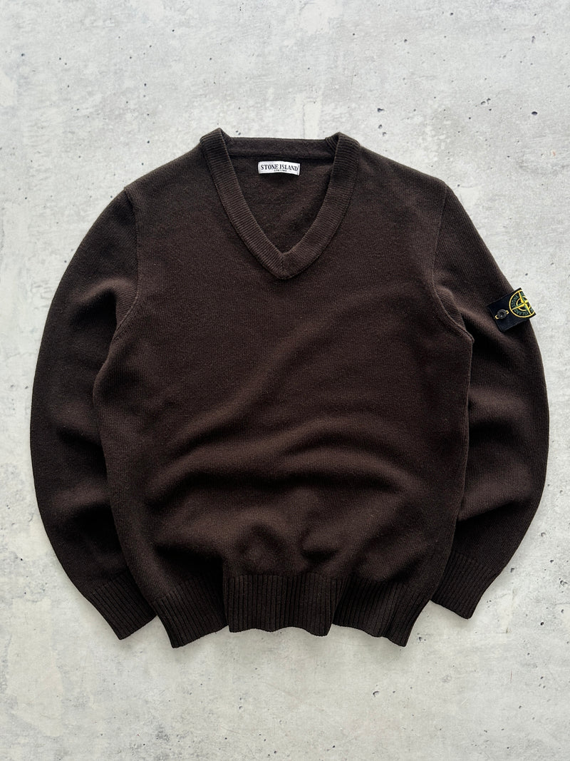 AW/11 Stone Island Wool Knit V Neck Jumper (XL)