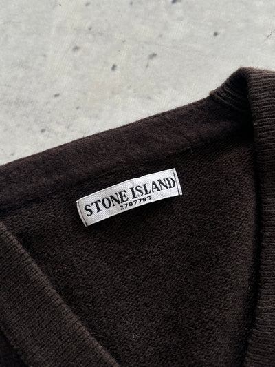 AW/11 Stone Island Wool Knit V Neck Jumper (XL)