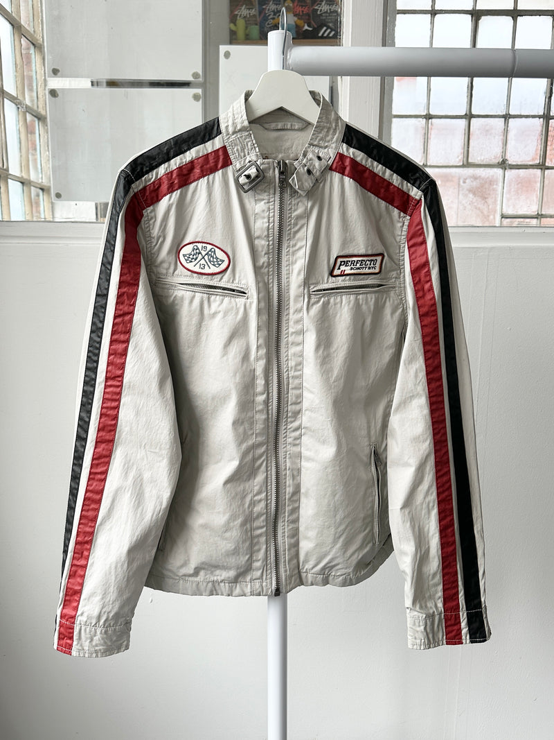 Brand New Schott NYC Perfecto Zip Up Racing Jacket (M) – Smooth Cactus