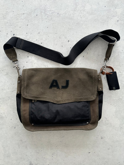 00s Armani Jeans Suede Crossbody / Messenger Bag (One Size)