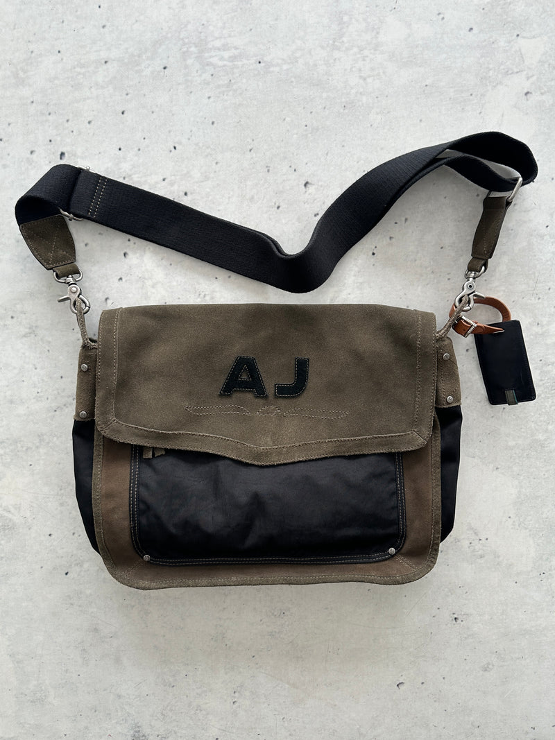00s Armani Jeans Suede Crossbody / Messenger Bag (One Size)