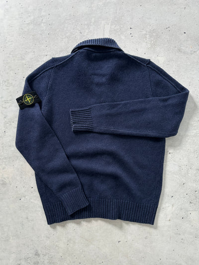 AW/13 Stone Island Chunky Wool Knit Zip Up Jumper (L)