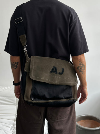 00s Armani Jeans Suede Crossbody / Messenger Bag (One Size)