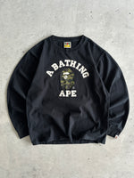 BAPE Camo Head heavyweight Long Sleeve T Shirt (S)