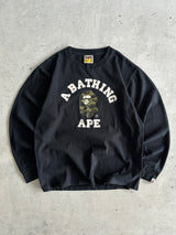 BAPE Camo Head heavyweight Long Sleeve T Shirt (S)