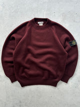90's Stone Island Green Edge Chunky Wool Knit Jumper (L)