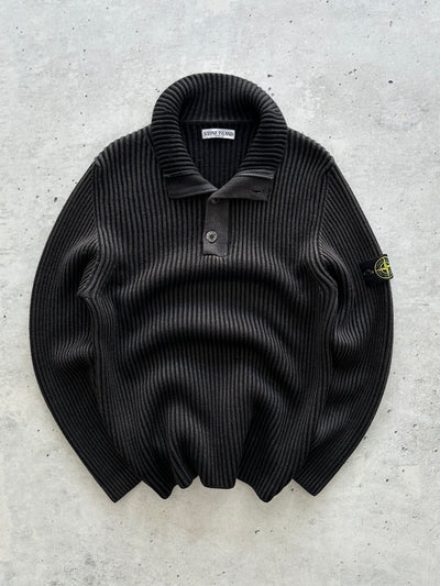 AW/11 Stone Island Chunky Ribbed Wool Knit Pullover Jumper (L)