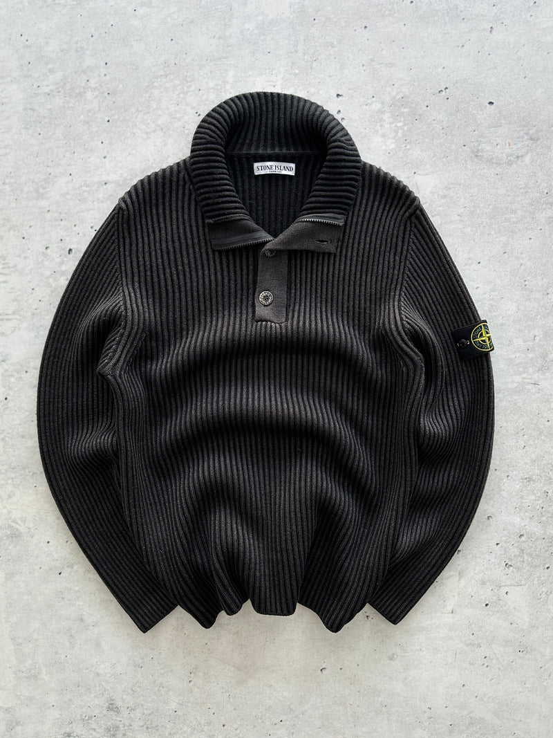 AW/11 Stone Island Chunky Ribbed Wool Knit Pullover Jumper (L)