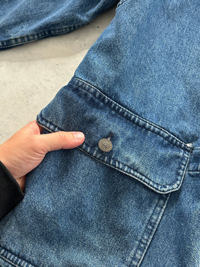 Vintage Valentino Jeans Blanket Lined Denim Duffle Coat (XL)