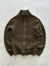CP Company Wool Chunky Knit Zip Up Jumper (M)