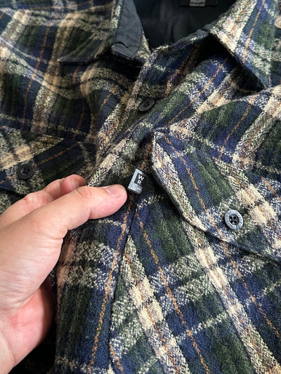 90's Wrangler Plaid Button Up Overshirt (L)