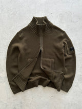 CP Company Wool Chunky Knit Zip Up Jumper (M)