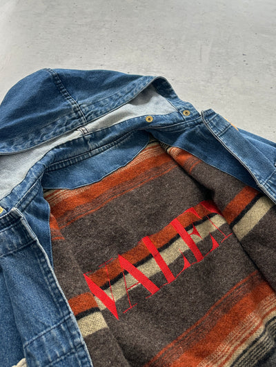 Vintage Valentino Jeans Blanket Lined Denim Duffle Coat (XL)