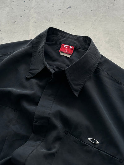 90's Oakley Metal Emblem brushed cotton Long Sleeve Shirt (L)