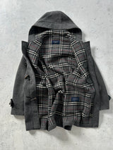 90's Burberry Nova Check Wool Duffle Coat (XL)