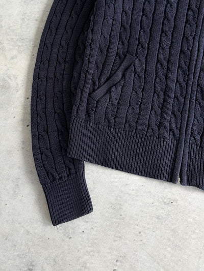 Ralph Lauren Cable Knit Zip Up Jumper / Cardigan (Women's L)