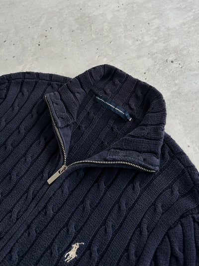 Ralph Lauren Cable Knit Zip Up Jumper / Cardigan (Women's L)