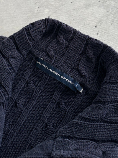 Ralph Lauren Cable Knit Zip Up Jumper / Cardigan (Women's L)