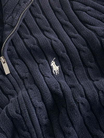 Ralph Lauren Cable Knit Zip Up Jumper / Cardigan (Women's L)
