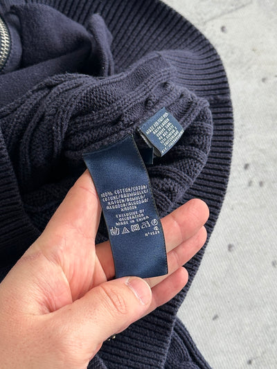 Ralph Lauren Cable Knit Zip Up Jumper / Cardigan (Women's L)