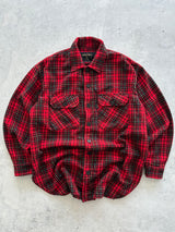 90's Valentino Jeans Wool Tartan Overshirt (XXL)