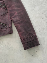 90's Versus Versace Zip Up Leather Biker Jacket (Women's XS/S)