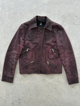 90's Versus Versace Zip Up Leather Biker Jacket (Women's XS/S)