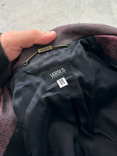 90's Versus Versace Zip Up Leather Biker Jacket (Women's XS/S)