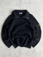00'S Stone Island Chunky Knit 1/4 Zip Wool Jumper (S)
