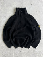 00'S Stone Island Chunky Knit 1/4 Zip Wool Jumper (S)