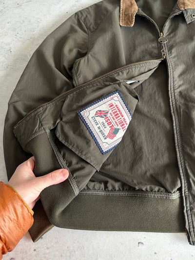 Barbour wax Steve McQueen Rectifier Zip Up Harrington Jacket (M)