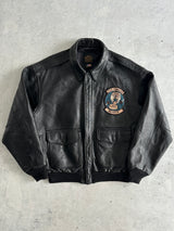 Vintage Avirex A-2 Cobras Zip Up Leather Jacket (L)