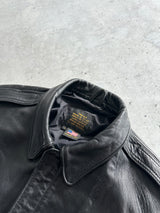 Vintage Avirex A-2 Cobras Zip Up Leather Jacket (L)