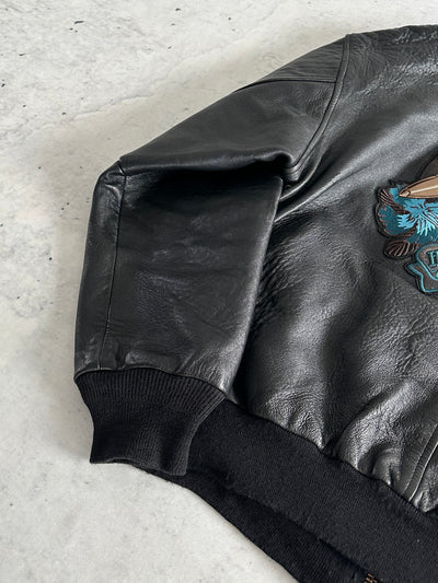 Vintage Avirex A-2 Cobras Zip Up Leather Jacket (L)