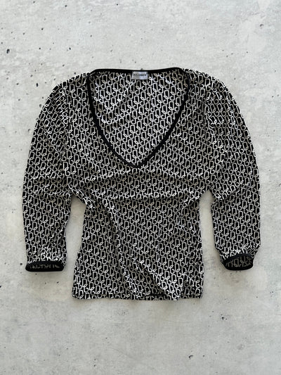 Dolce & Gabbana D&G Monogram 3/4 Sleeve Top (Women's S)