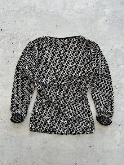Dolce & Gabbana D&G Monogram 3/4 Sleeve Top (Women's S)