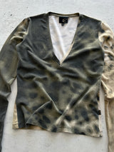 00's Just Cavalli V Neck Long Sleeve Top (Women's M)
