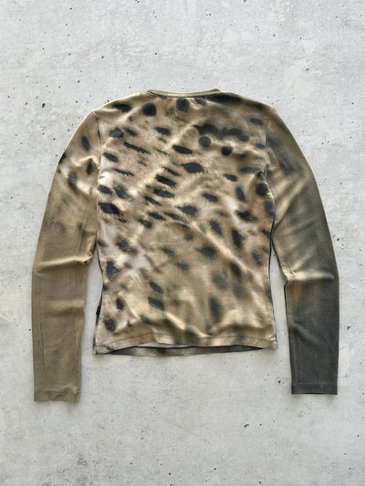 00's Just Cavalli V Neck Long Sleeve Top (Women's M)