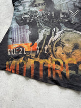 Vintage Harley Davidson V Neck Diamanté T Shirt (Women's S)