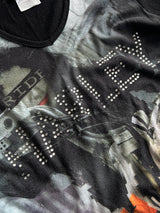 Vintage Harley Davidson V Neck Diamanté T Shirt (Women's S)