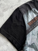 Vintage Harley Davidson V Neck Diamanté T Shirt (Women's S)
