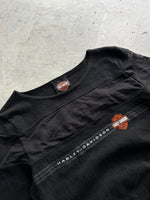 00's Harley Davidson Mesh Insert Long Sleeve T Shirt (Women's S)