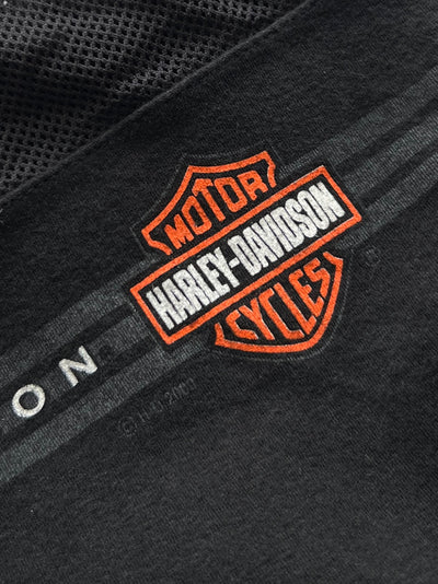 00's Harley Davidson Mesh Insert Long Sleeve T Shirt (Women's S)