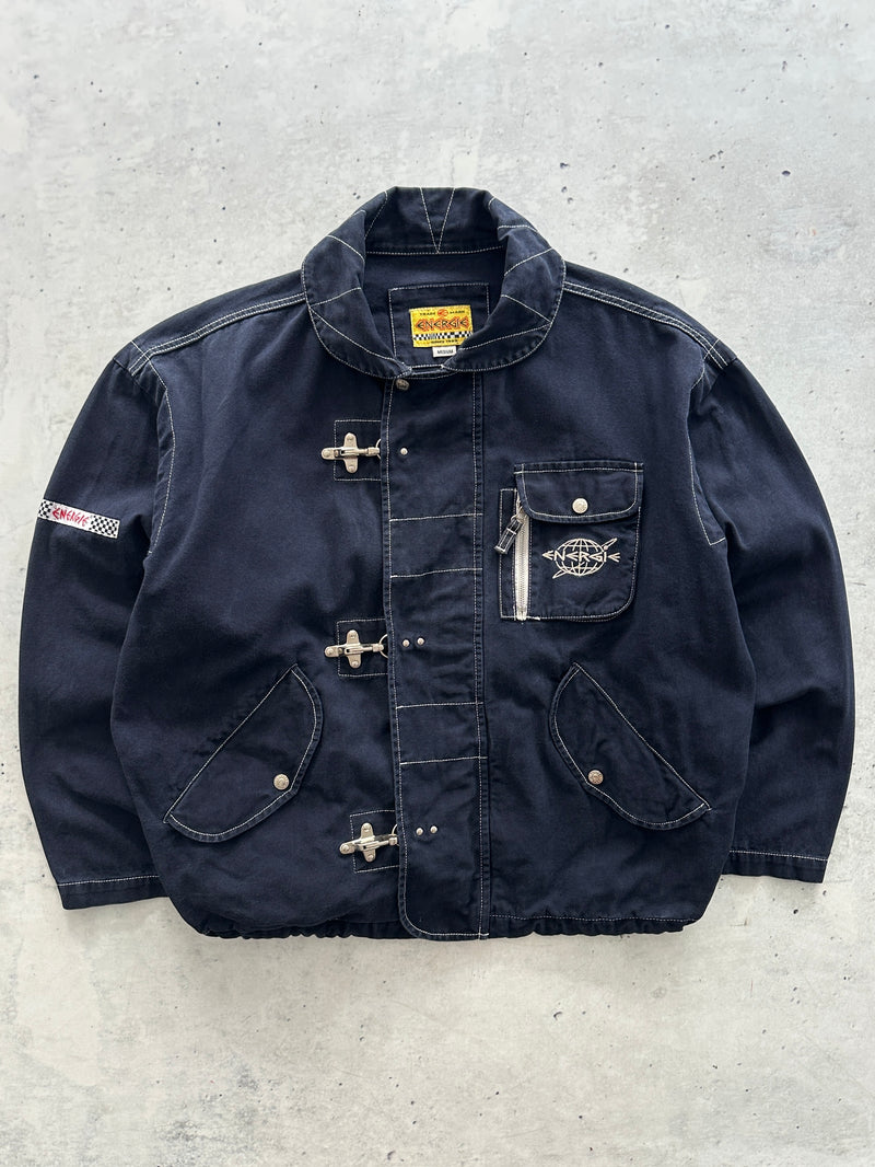 90's Energie Fireman clasp contrast stitch canvas Jacket (L)